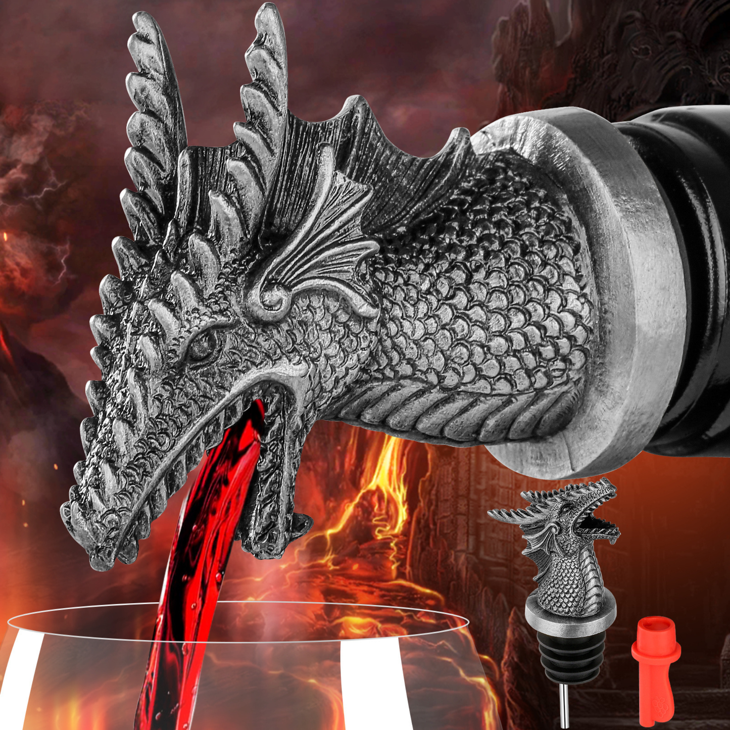 Dragon Head Wine Stopper & Smooth-Pour Faucet